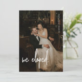 Moderne Minimalistische Scriptie Foto Trouw Elopem Aankondiging (Staand voorkant)
