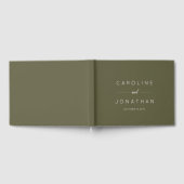 Moderne Minimalistische Scriptie Huwelijk Olive Mo Gastenboek (Volledig)