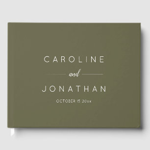 Moderne Minimalistische Scriptie Huwelijk Olive Mo Gastenboek