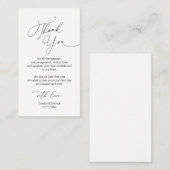 Moderne Minimalistische Scriptie, Trouw Bedankt  B Informatiekaartje (Voorkant / Achterkant)