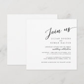 Moderne minimalistische scriptkalligrafie bruiloft kaart (Voorkant / Achterkant)