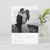 Moderne, minimalistische scriptkalligrafie foto-br bedankkaart (Staand voorkant)