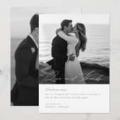 Moderne, minimalistische scriptkalligrafie foto-br bedankkaart (Voorkant / Achterkant)