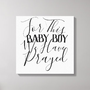 Moderne, minimalistische scriptkunst voor babyjong canvas afdruk