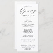 Moderne minimalistische scriptlegant bruiloft cere (Voorkant / Achterkant)