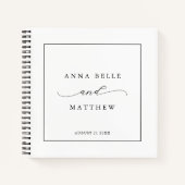 Moderne minimalistische scriptlegant bruiloft notitieboek (Voorkant)