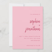 Moderne minimalistische scriptmagenta en roze brui kaart (Voorkant)
