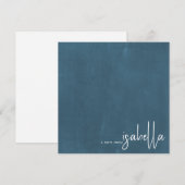 Moderne minimalistische scriptnaam Opmerking van D Notitiekaartje (Voorkant / Achterkant)