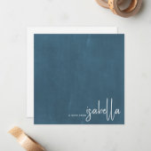 Moderne minimalistische scriptnaam Opmerking van D Notitiekaartje (Voorkant / Achterkant in situ)