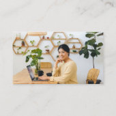 Moderne minimalistische scriptnaam Photo Taupe Cus Visitekaartje (Achterkant)