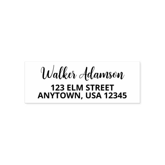 Moderne minimalistische scriptnaam - retouradres  zelfinktende stempel (Design)