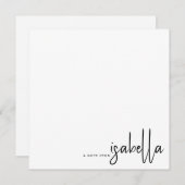Moderne minimalistische scriptnaam van Note Notitiekaartje (Voorkant / Achterkant)
