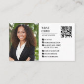 Moderne minimalistische scriptnaam Zwart Wit Visitekaartje (Achterkant)