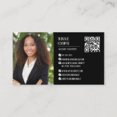 Moderne minimalistische scriptnaam Zwart Wit Visitekaartje (Achterkant)