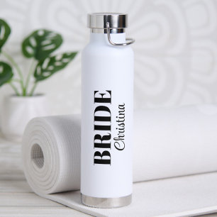 Moderne Minimalistische Scriptuur Trouw Bruid Waterfles