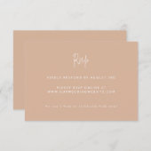 Moderne minimalistische scriptweduwen Blush roze RSVP Kaartje (Voorkant / Achterkant)
