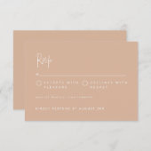 Moderne minimalistische scriptweduwen Blush roze RSVP Kaartje (Voorkant / Achterkant)