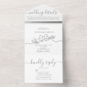 Moderne minimalistische scriptweduwen in één Invit All In One Uitnodiging (Binnen)