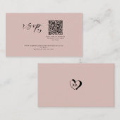 Moderne minimalistische scriptweduwnaar QR-code Informatiekaartje (Voorkant / Achterkant)