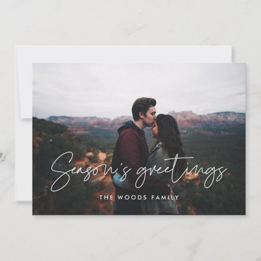 Moderne minimalistische seizoensgroeten Foto Feestdagenkaart (Voorkant)
