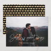 Moderne minimalistische seizoensgroeten Foto Feestdagenkaart (Voorkant / Achterkant)