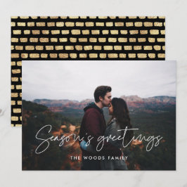 Moderne minimalistische seizoensgroeten Foto Feestdagenkaart