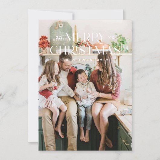 Moderne, minimalistische serie Kerstmis Feestdagenkaart (Voorkant)