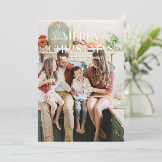 Moderne, minimalistische serie Kerstmis Feestdagenkaart (Staand voorkant)