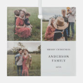 Moderne, minimalistische serie Kerstmis Glas Ornament (Voorkant)