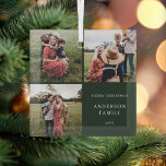 Moderne, minimalistische serie Kerstmis Glas Ornament<br><div class="desc">Moderne minimalistische familie fotocollage kerstversiering</div>