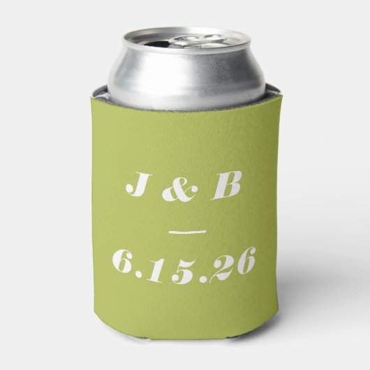 Moderne Minimalistische Serif Chartreuse Limoengro Blikjeskoeler (Blikje Voorkant)