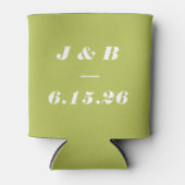 Moderne Minimalistische Serif Chartreuse Limoengro Blikjeskoeler (Voorkant)