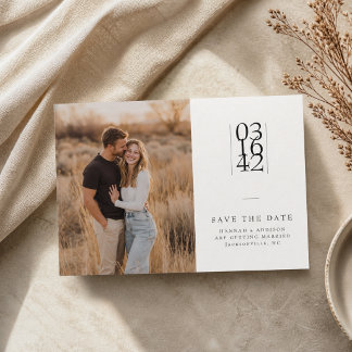 Moderne Minimalistische Serif Trouwfoto Save the D Date