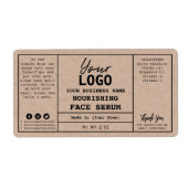 Moderne minimalistische serumlabels voor kraftpapi etiket (Voorkant)