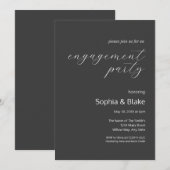 Moderne minimalistische Shadow Grey Engagement Par Kaart (Voorkant / Achterkant)