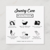 Moderne minimalistische sieraden verzorging instru informatiekaartje (Voorkant)
