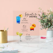 Moderne Minimalistische Signature Drinks Bruiloft Acryl Bord (Huwelijk)