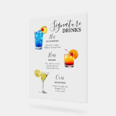 Moderne Minimalistische Signature Drinks Bruiloft Acryl Bord (Hoek)