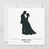 Moderne Minimalistische Silhouette Bruiloft Twee Save The Date (Achterkant)