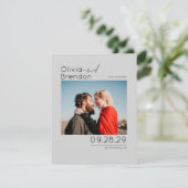 Moderne minimalistische Silver Grey Bewaar de datu Save The Date (Staand voorkant)