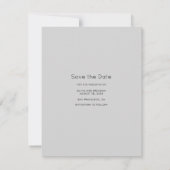 Moderne minimalistische Silver Grey Bewaar de datu Save The Date (Achterkant)