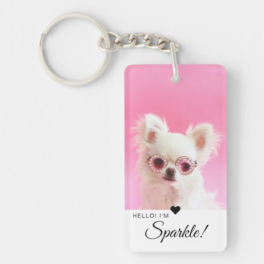 Moderne minimalistische Single Photo QR-code Sleutelhanger (Voorkant)