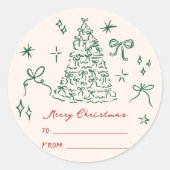 moderne , minimalistische sinterkletssticker voor  ronde sticker (Voorkant)