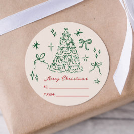 moderne , minimalistische sinterkletssticker voor  ronde sticker