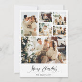 Moderne minimalistische Six Photo Collage Holiday  Feestdagenkaart (Voorkant)