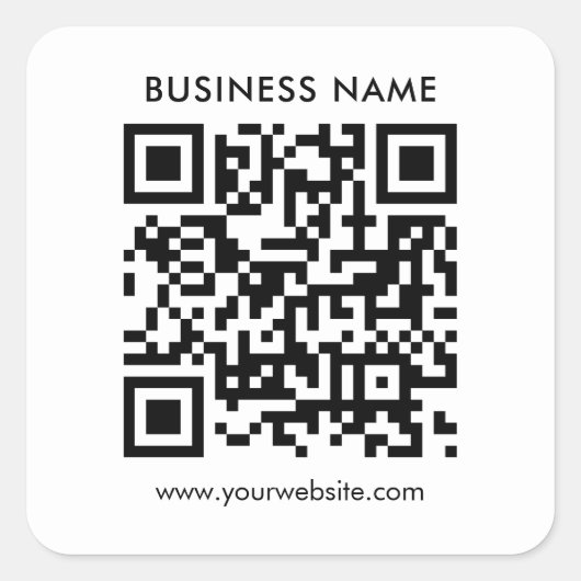Moderne minimalistische Sjabloon aangepaste zakeli Vierkante Sticker (Voorkant)