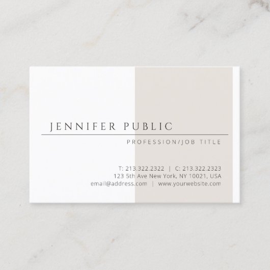 Moderne, minimalistische Sjabloon elegant eenvoudi Visitekaartje (Voorkant)