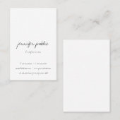 Moderne minimalistische Sjabloon Elegant Eenvoudig Visitekaartje (Voorkant / Achterkant)