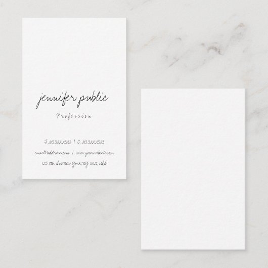 Moderne minimalistische Sjabloon Elegant Eenvoudig Visitekaartje (Voorkant / Achterkant)