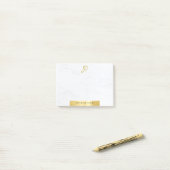 Moderne minimalistische Sjabloon Elegant Goud en M Post-it® Notes (Op bureau)
